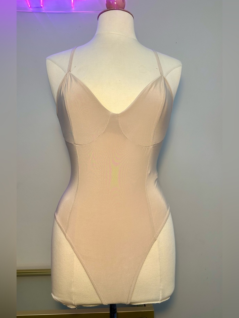 Missguided Women’s Nude Body Suit Button Snap Closure US Size 8